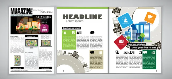 Ilustración revista Layout — Vector de stock