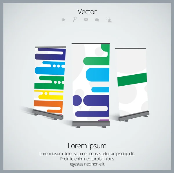 ロールアップ バナーの表示zahrnout zobrazení — ストックベクタ