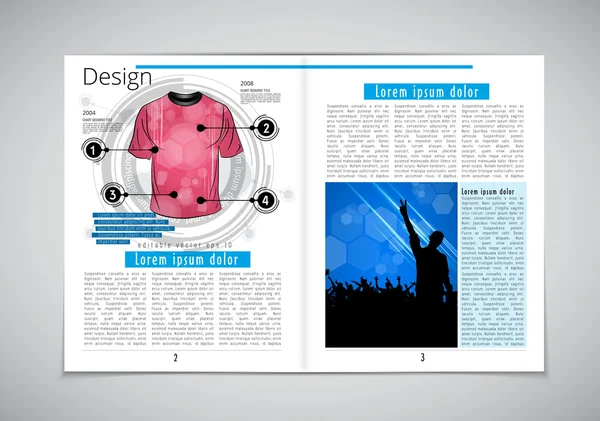 Illustrazione rivista Layout — Vettoriale Stock