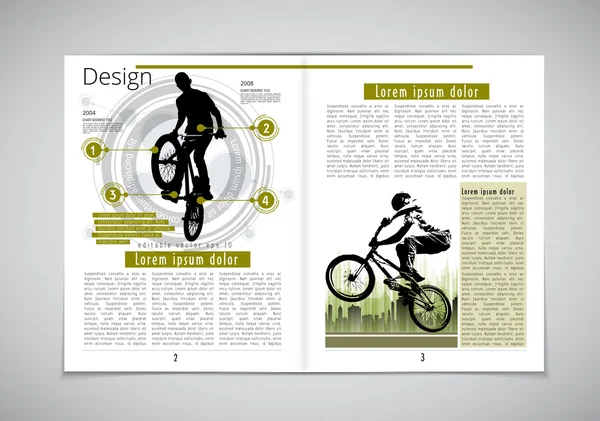 스포츠 요소와 잡지 레이아웃 — 스톡 벡터