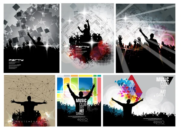 Big set of concert posters — Stock Vector