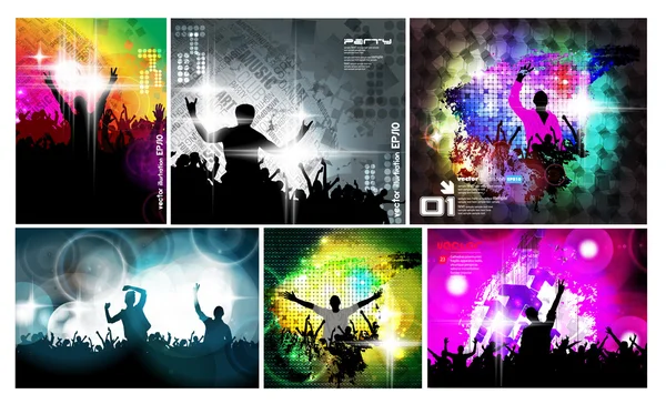 Big set of concert posters — Stock Vector