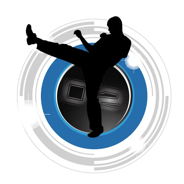 Karate illustrazione silhouette — Foto Stock