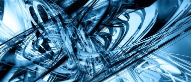 3D mavi teknoloji arka plan