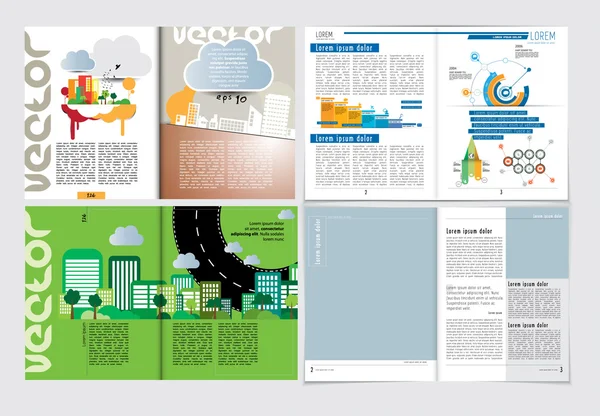 Illustrazione rivista Layout — Vettoriale Stock