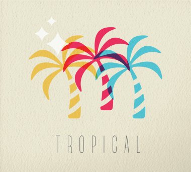 Renkli palmiye ağacı yaz konsepti arka plan