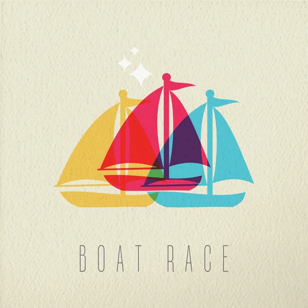 Course de bateau coloré concept d'été fond — Image vectorielle