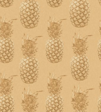 Sepya renginde ananas dikişsiz desen