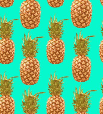 Vintage ananas dikişsiz desen arka plan
