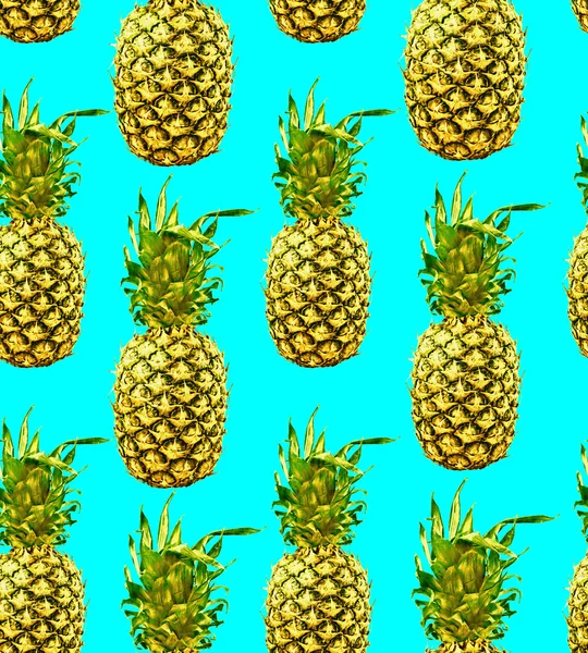 Modello retrò senza cuciture con ananas colorato — Foto Stock