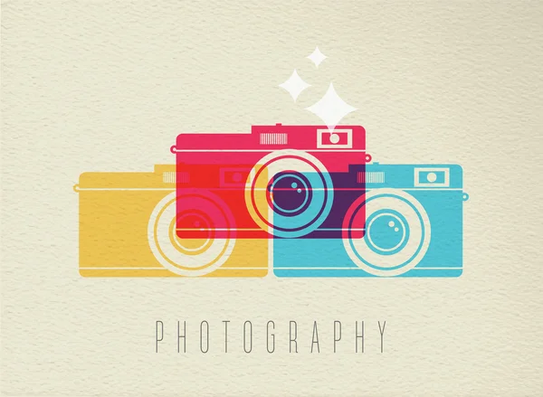 Photography camera icon concept color design — Stock Vector