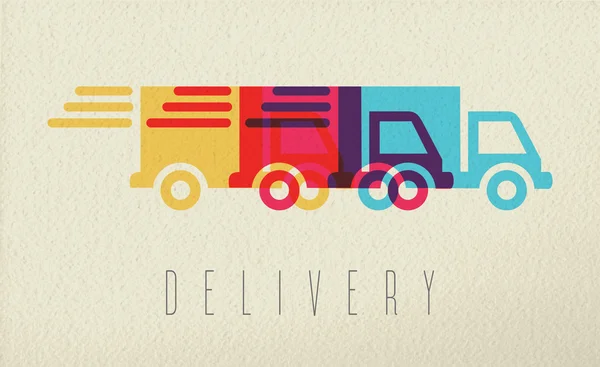 Delivery service truck icon concept color design — Stock Vector