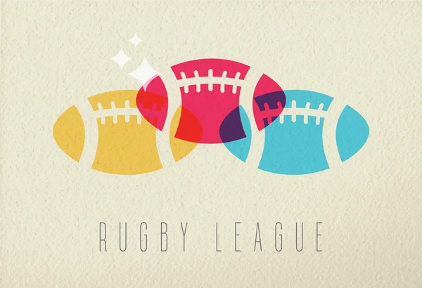 Färgglada rugby boll sport koncept bakgrund — Stock vektor