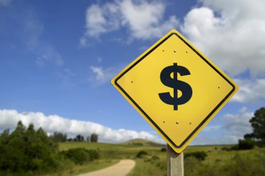 Sağlıklı yol para kavramı simgesi işareti yapmak