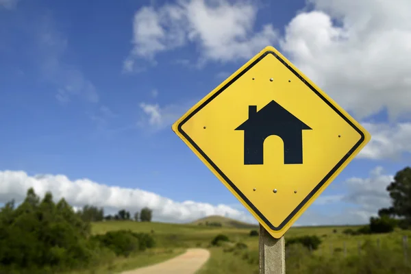 Kaufen Sie Ihr eigenes Haus Konzept Symbol Verkehrszeichen — Stockfoto