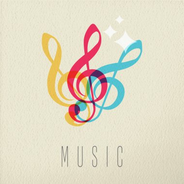 Music concept musical note audio icon color design