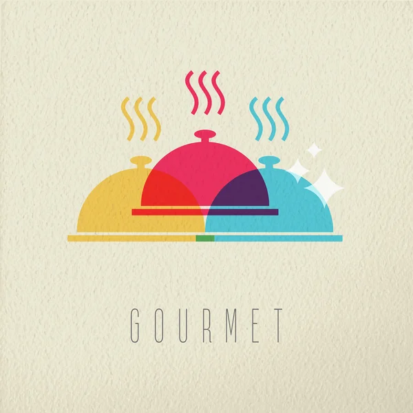 Restaurante gourmet comida plato color concepto diseño — Vector de stock