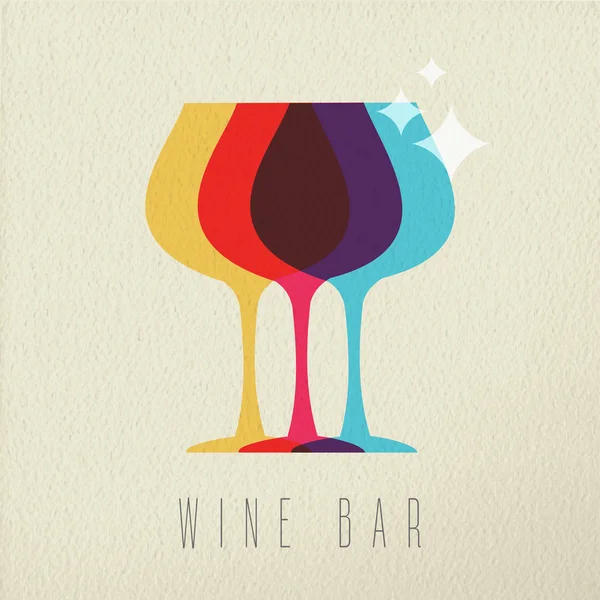 Wine bar concept glass drink icon color design — Stockvector
