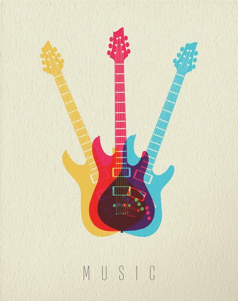 Concept de musique icône guitare électrique couleur design — Image vectorielle