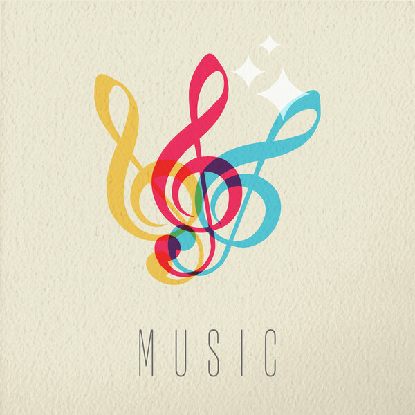 Music concept musical note audio icon color design