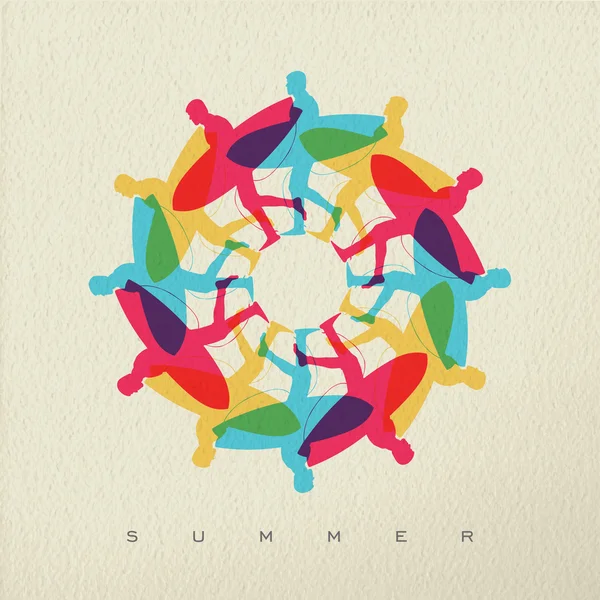 Summer plage surf fond concept couleur conception — Image vectorielle