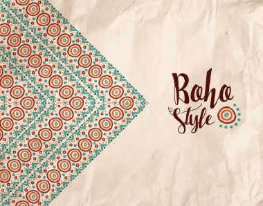 Boho tarzı kağıt doku kabile el yapımı tasarım