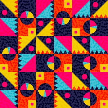 Renkli şekiller ile geometrik dikişsiz desen