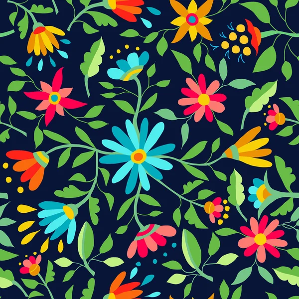 Flower seamless pattern spring color background — Stock Vector