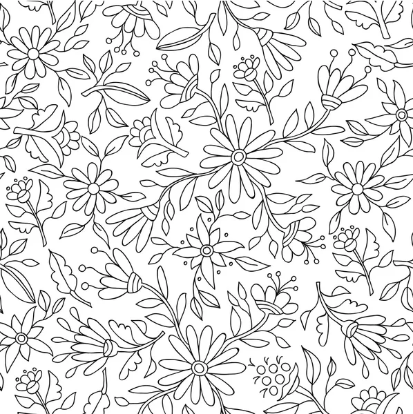 Flower background in black and white for coloring