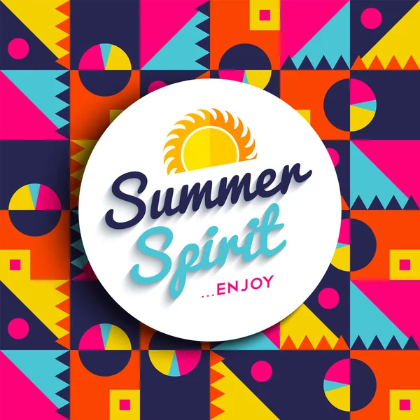 Summer spirit enjoy vacation on color background — Stock Vector