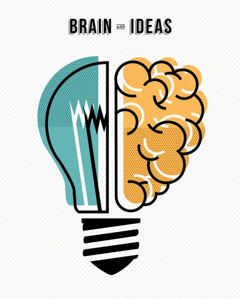Ilustración del concepto de negocio del cerebro y las ideas — Vector de stock