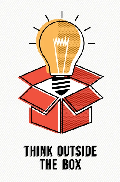Think outside the box theme, flat style, colorful, vector ...