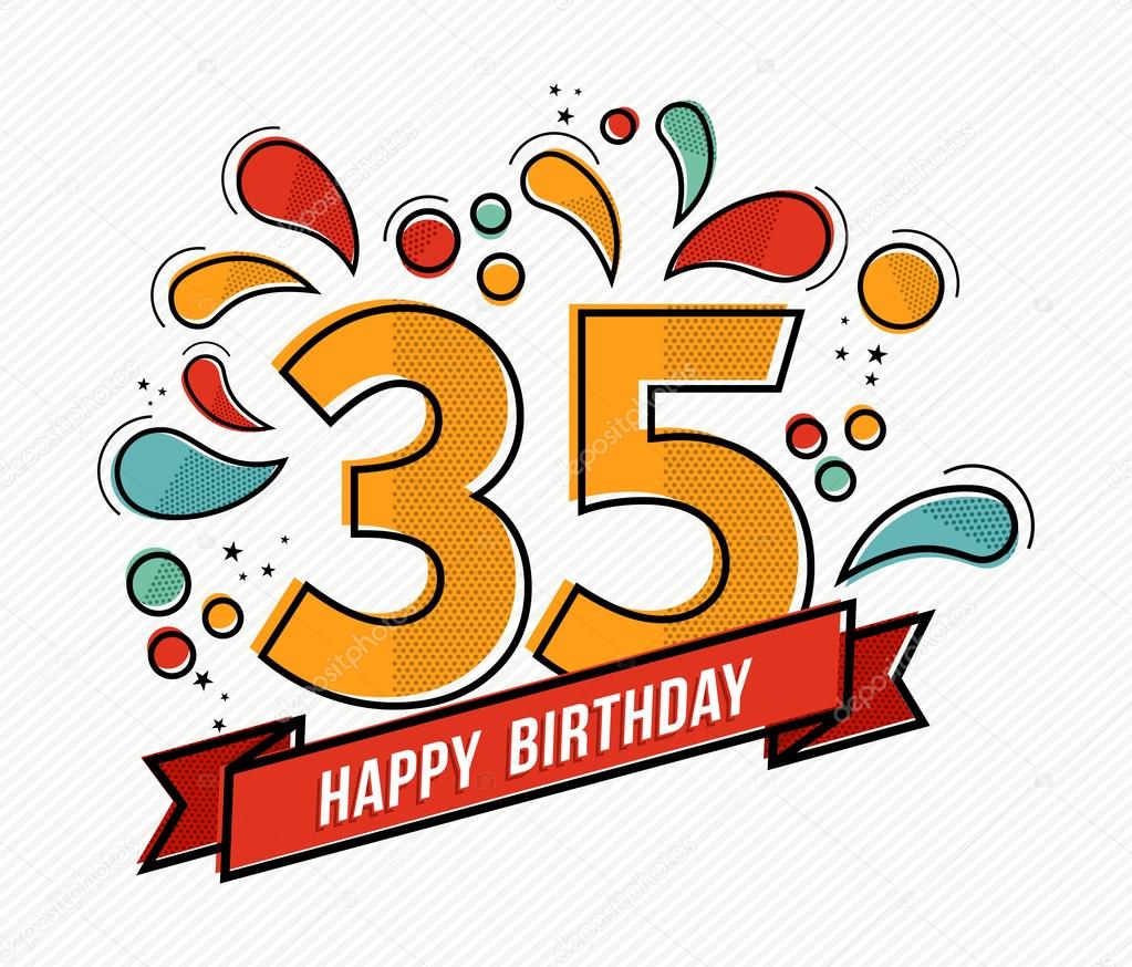 colorful-happy-birthday-number-35-flat-line-design-stock-vector