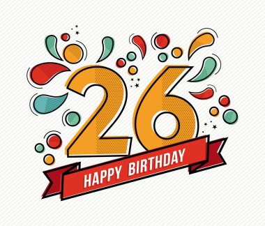 Renkli mutlu yıllar 26 numaralı düz çizgili Tema