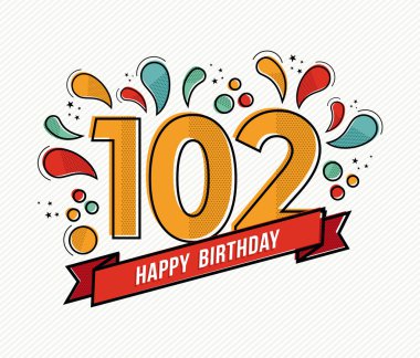 İyi ki doğdun sayı 102 düz çizgili Tema Renk