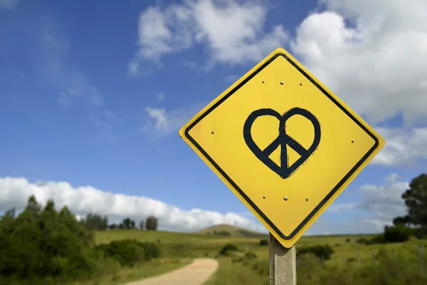 Sueño de paz y amor signo de tráfico icono concepto — Foto de Stock