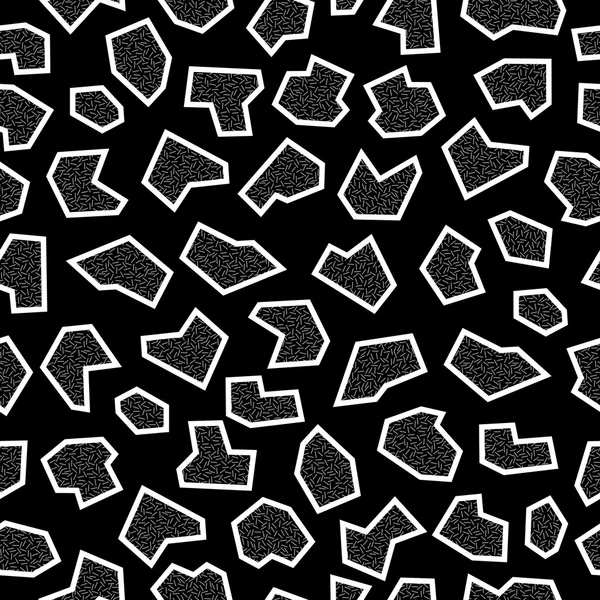 Retro geometry shape background in black and white — Stock Vector