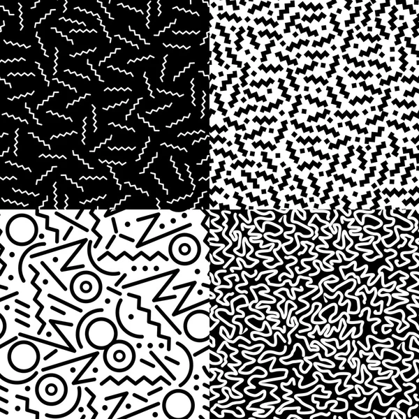 Geometrie-Muster der Retro-Linie in Schwarz und Weiß — Stockvektor