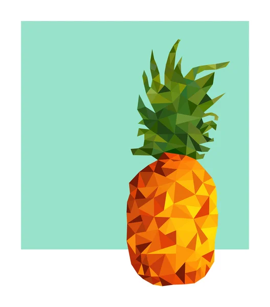 Ananász gyümölcs modern alacsony poly design nyár — Stock Vector