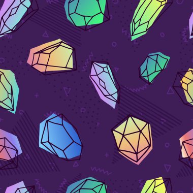 80'lerin kristal seamless modeli holografik stili