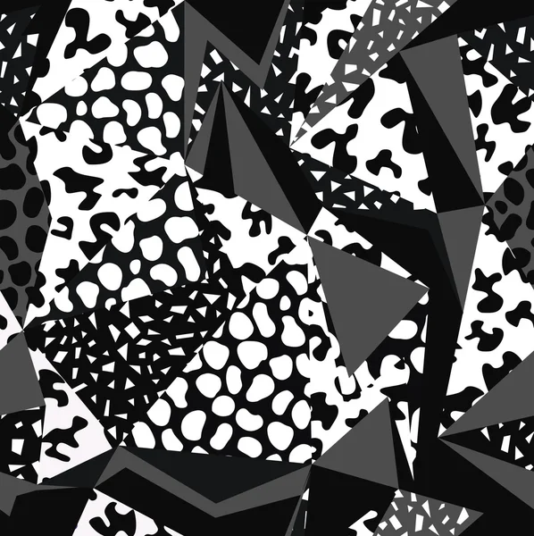 Ретро-геометрія безшовний візерунок в чорно-білому — стоковий вектор