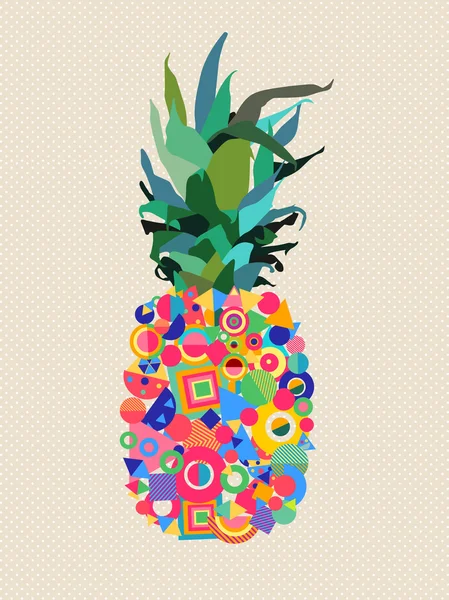 Літній дизайн ананаса з сучасними кольоровими формами — стоковий вектор