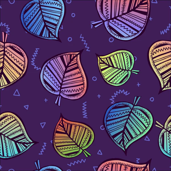 Leaf seamless pattern with colorful summer style