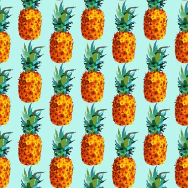 Modern stil yaz desen renkli ananas