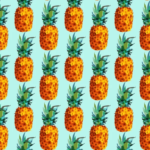 Buntes Ananas-Sommermuster im modernen Stil — Stockvektor