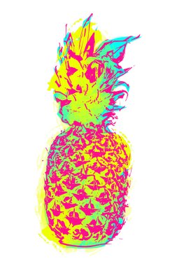 Yazın ananas sanat renkli boya tarzı