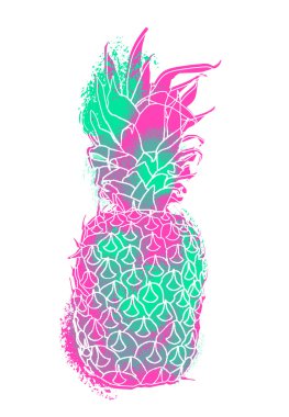 Modern ananas boya sanat yaz rengi ile