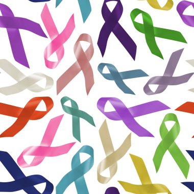 All cancers world day ribbon background pattern clipart