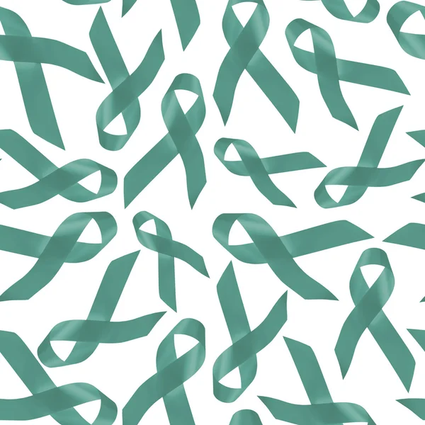 Cervical cancer seamless pattern with ribbons — Stock Photo, Image