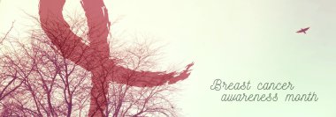 Meme Kanseri Bilinçlendirme pembe doğa banner tasarımı
